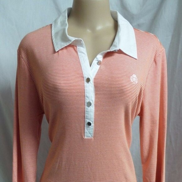 "BANANA REPUBLIC" ORANGE/WHITE STRIPED CAREER CASUAL SHIFT DRESS SIZE: M NWT - Picture 3 of 4